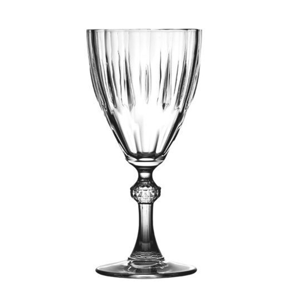 Ποτήρι Κρασιού Γυάλινο Diamond ESPIEL 8,85x18,5εκ.-315ml SP44777G6 (Σετ 6 Τεμάχια) (Υλικό: Γυαλί, Χρώμα: Διάφανο , Μέγεθος: Κολωνάτο) - ESPIEL - SP44777G6