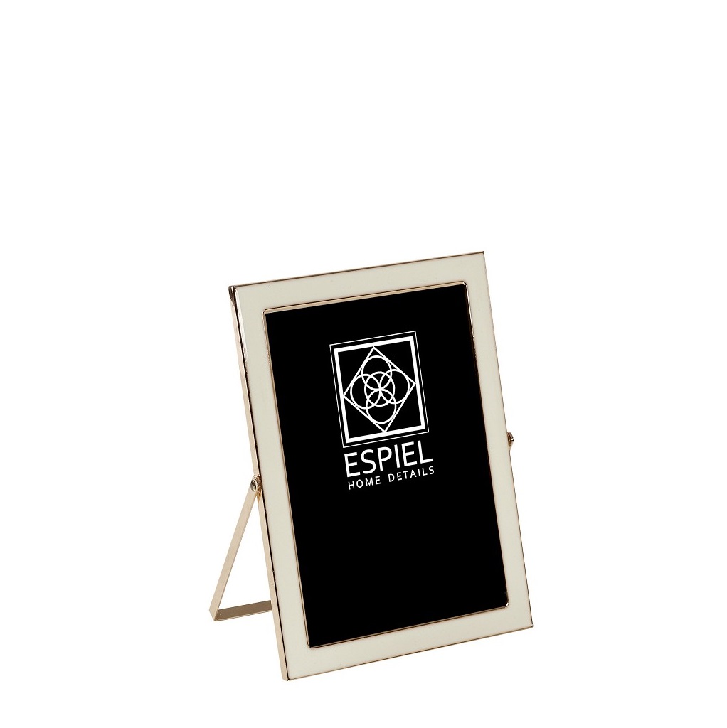 Κορνίζα Μεταλλική Λευκή-Χρυσή ESPIEL 10x15εκ. FAM601 (Υλικό: Μεταλλικό, Χρώμα: Λευκό) - ESPIEL - FAM601