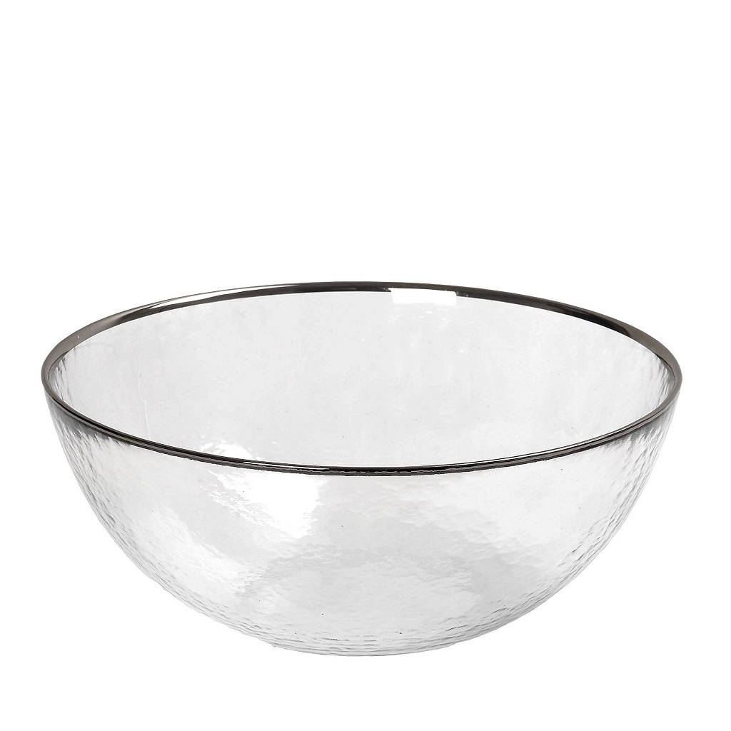 Μπωλάκι Σερβιρίσματος Γυάλινο Διάφανο-Ασημί Dia ESPIEL 15x15x7εκ. SUP206K4 (Σετ 4 Τεμάχια) (Υλικό: Γυαλί, Χρώμα: Ασημί ) - ESPIEL - SUP206K4