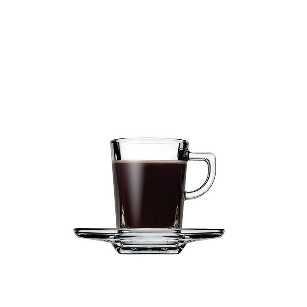 Φλυτζάνι Με Πιατάκι Espresso Γυάλινο-Διάφανο Carre ESPIEL 75ml-10x7εκ. SP95754K6 (Σετ 6 Τεμάχια) (Υλικό: Γυαλί, Χρώμα: Διάφανο ) - ESPIEL - SP95754K6