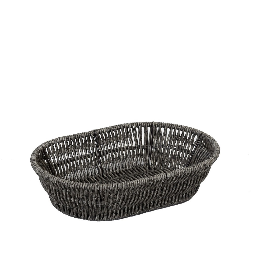 Ψωμιέρα Ψάθινη Γκρι ESPIEL 25x17x6εκ. KOD208 (Υλικό: Ψάθινο, Χρώμα: Γκρι) - ESPIEL - KOD208