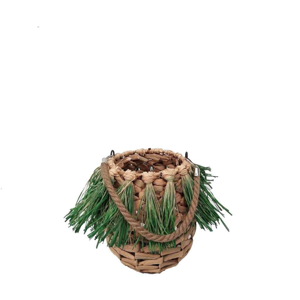 ESPIEL - ΣΗΜΑΝΤΙΚΟ: Σε περίπτωση διαφοράς τιμής από το κατάστημα ισχύει παντα και μόνο η τιμή του καταστήματος Φανάρι Ψάθινο Με Λαβή Μπεζ-Πράσινο ESPIEL Δ18x22εκ. LUG