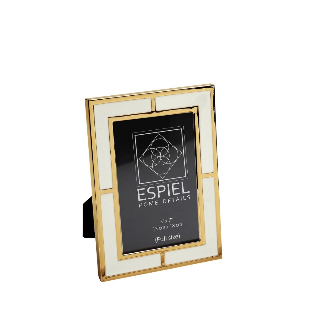 Κορνίζα Μεταλλική Λευκή-Χρυσή ESPIEL 13x18εκ. FAM702 (Υ