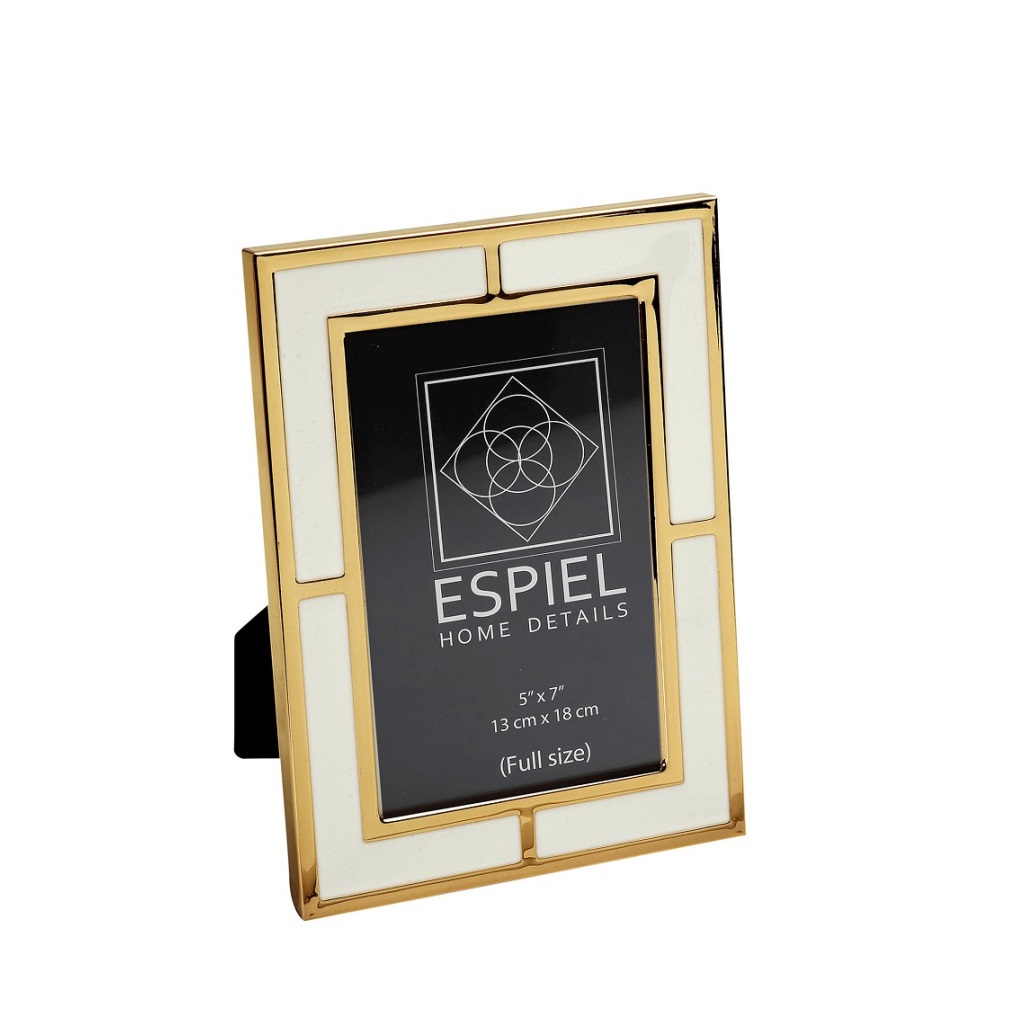 Κορνίζα Μεταλλική Λευκή-Χρυσή ESPIEL 15x20εκ. FAM703 (Υ