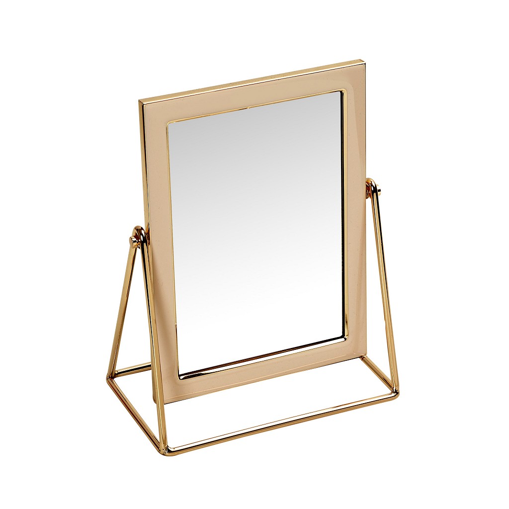 Καθρέπτης Επιτραπέζιος Μεταλλικός Χρυσός-Ροζ ESPIEL 16x