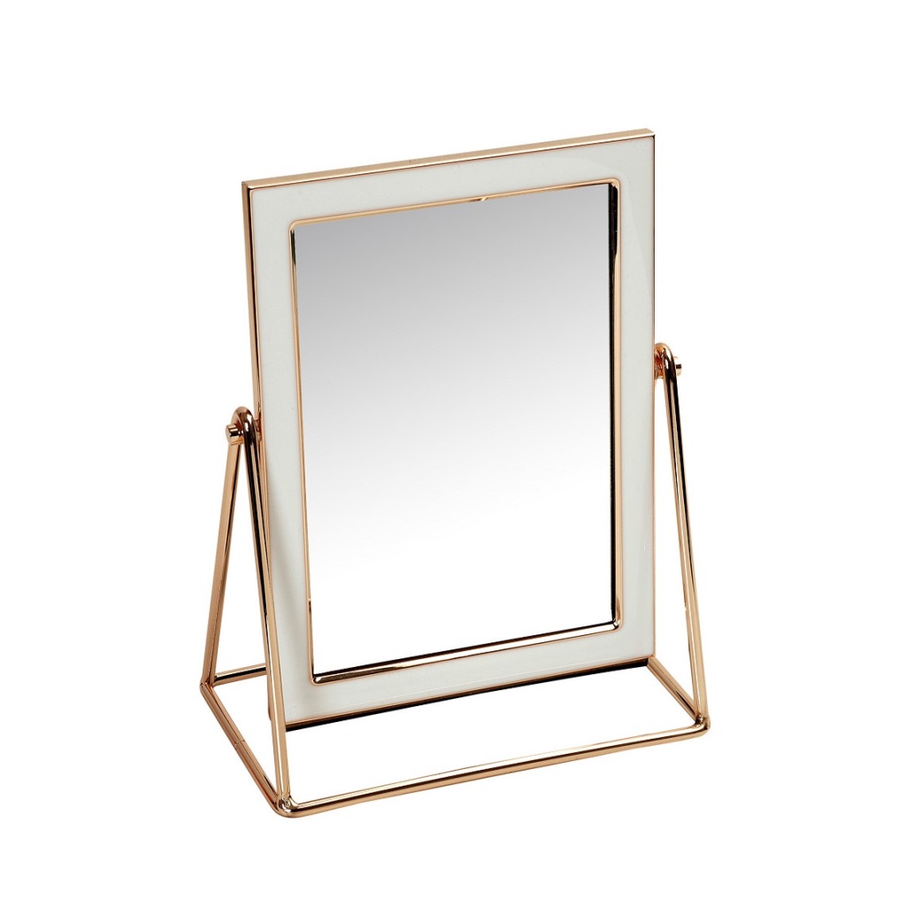 Καθρέπτης Επιτραπέζιος Μεταλλικός Χρυσός-Λευκός ESPIEL 