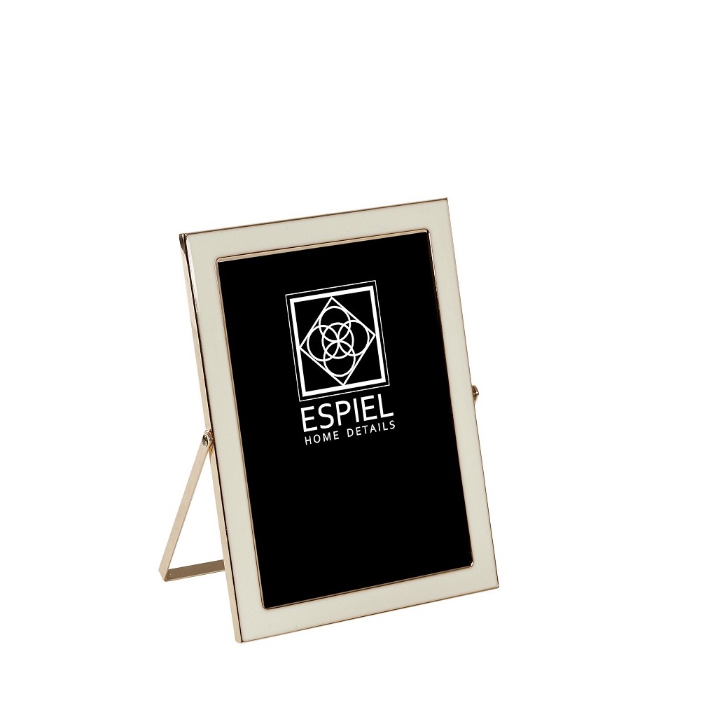 Διακοσμητικά Επιτραπέζια 24home - ΣΗΜΑΝΤΙΚΟ: Σε περίπτωση διαφοράς τιμής από το κατάστημα ισχύει παντα και μόνο η τιμή του καταστήματος Κορνίζα Μεταλλική Λευκή-Χρυσή ESPIEL 13x18εκ. FAM602 (Υ