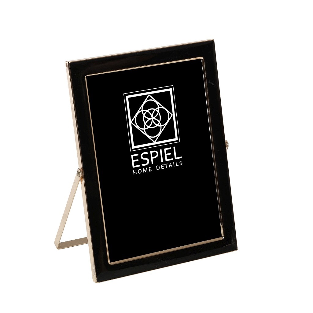 ESPIEL Κορνίζα Μεταλλική Μαύρη-Χρυσή ESPIEL 20x25εκ. FAM612 (Υλικό: Μεταλλικό, Χρώμα: Μαύρο) - ESPIEL - FAM612