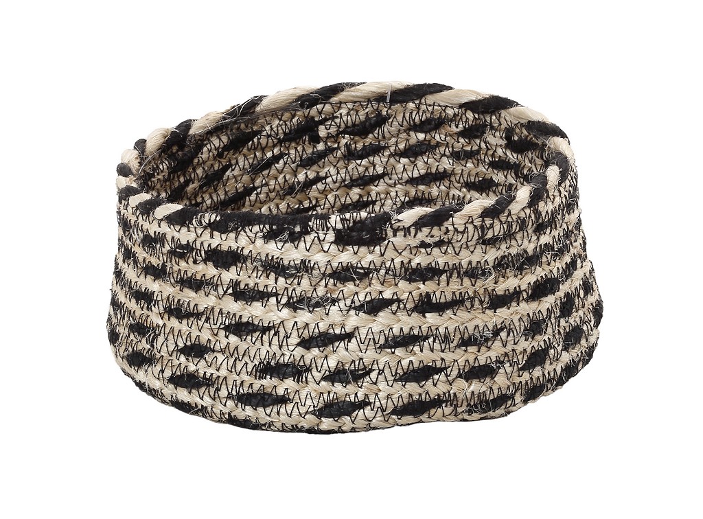 ESPIEL Ψωμιέρα Ψάθινη Μπεζ-Μαύρη ESPIEL 18x18x8εκ. GAS103 (Υλικό: Ψάθινο, Χρώμα: Μαύρο) - ESPIEL - GAS103