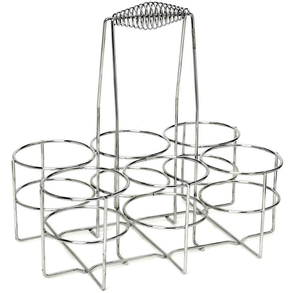 ESPIEL Μπουκαλοθήκη 6 Θέσεων Μεταλλική Inox ESPIEL 32x22x32εκ. MTT152 (Υλικό: Μεταλλικό, Χρώμα: Inox) - ESPIEL - MTT152