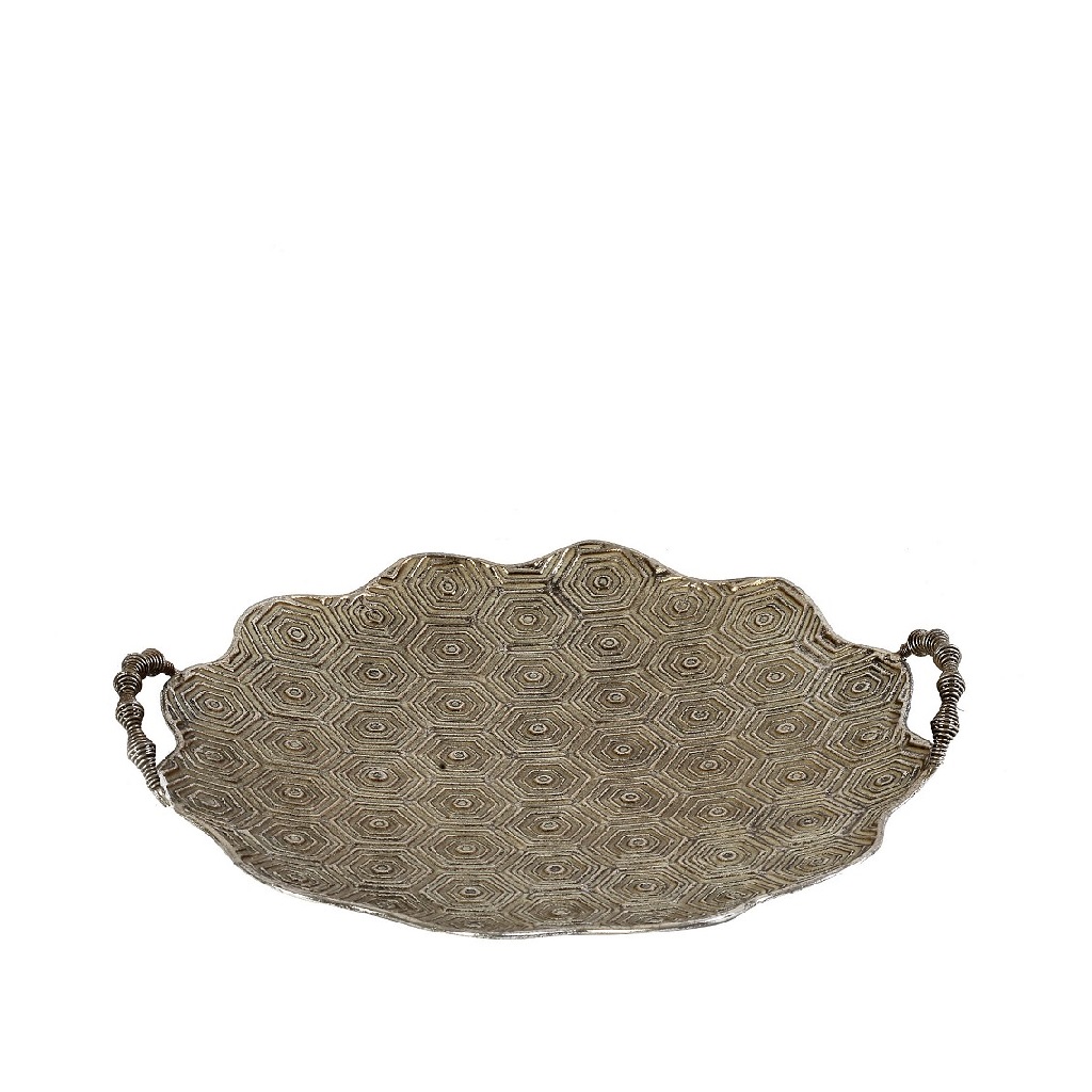 Διακοσμητικά Επιτραπέζια 24home - ΣΗΜΑΝΤΙΚΟ: Σε περίπτωση διαφοράς τιμής από το κατάστημα ισχύει παντα και μόνο η τιμή του καταστήματος Διακοσμητικός Δίσκος Μεταλλικός Χρυσός 43,5x41x6,5εκ. E