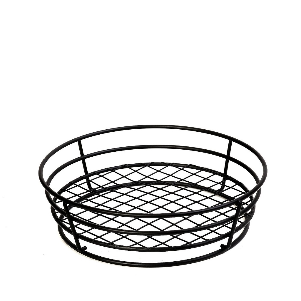 Διακοσμητικά Επιτραπέζια 24home - ΣΗΜΑΝΤΙΚΟ: Σε περίπτωση διαφοράς τιμής από το κατάστημα ισχύει παντα και μόνο η τιμή του καταστήματος Καλάθι Μεταλλικό Στρογγυλό Μαύρο 21x21x6εκ. ESPIEL HOT1
