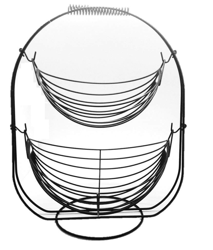 ESPIEL Φρουτιέρα 2όροφη Μεταλλική Μαύρη 35x19x44εκ. ESPIEL MTT312 (Υλικό: Μεταλλικό, Χρώμα: Μαύρο) - ESPIEL - MTT312