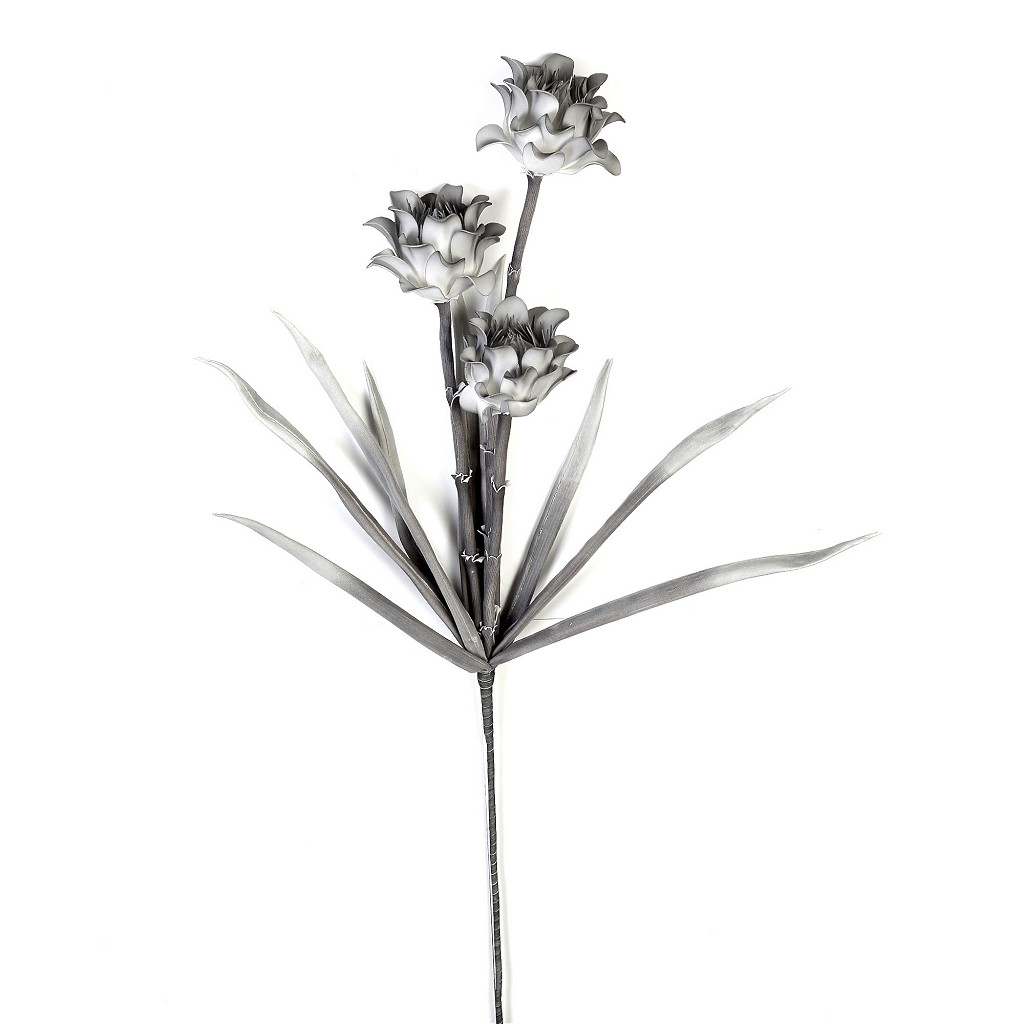 Διακοσμητικά Επιτραπέζια 24home - ΣΗΜΑΝΤΙΚΟ: Σε περίπτωση διαφοράς τιμής από το κατάστημα ισχύει παντα και μόνο η τιμή του καταστήματος Κλαδί Με Λουλούδια Γκρι 110εκ. Espiel MAP217K4 (Σετ 4 Τ