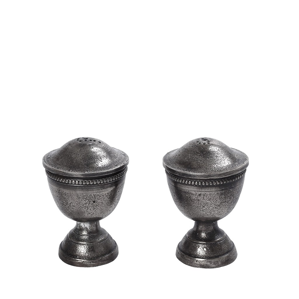 ESPIEL Αλατοπίπερο Σετ 2τμχ Αλουμινίου Ασημί ESPIEL 5x5x7εκ. FLA326 (Υλικό: Αλουμίνιο, Χρώμα: Ασημί ) - ESPIEL - FLA326