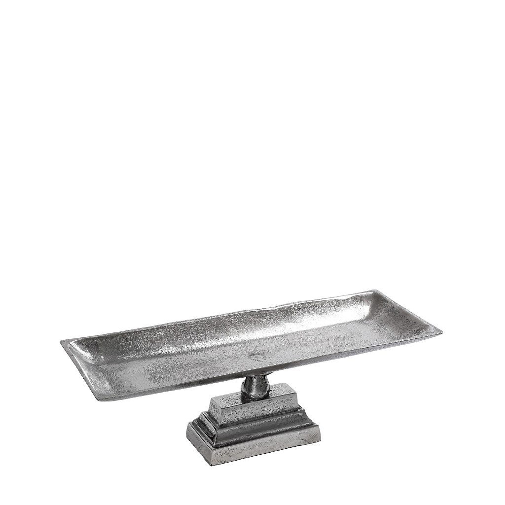 Διακοσμητικά Επιτραπέζια 24home - ΣΗΜΑΝΤΙΚΟ: Σε περίπτωση διαφοράς τιμής από το κατάστημα ισχύει παντα και μόνο η τιμή του καταστήματος Διακοσμητική Πιατέλα Με Πόδι Αλουμινίου Ασημί ESPIEL 45