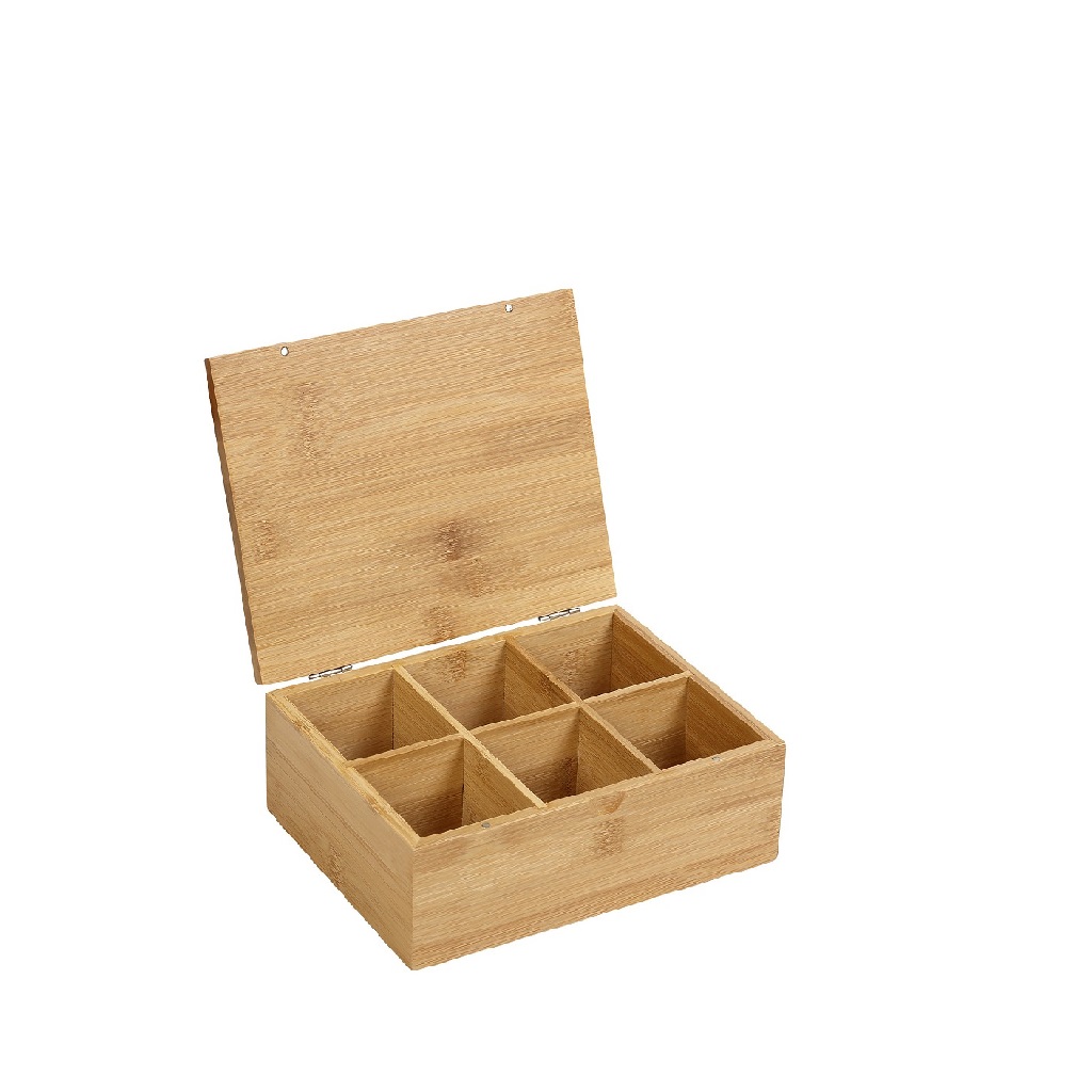 Κουτί 6 Θέσεων Με Καπάκι Bamboo Natural 21x16x7,5εκ. ES