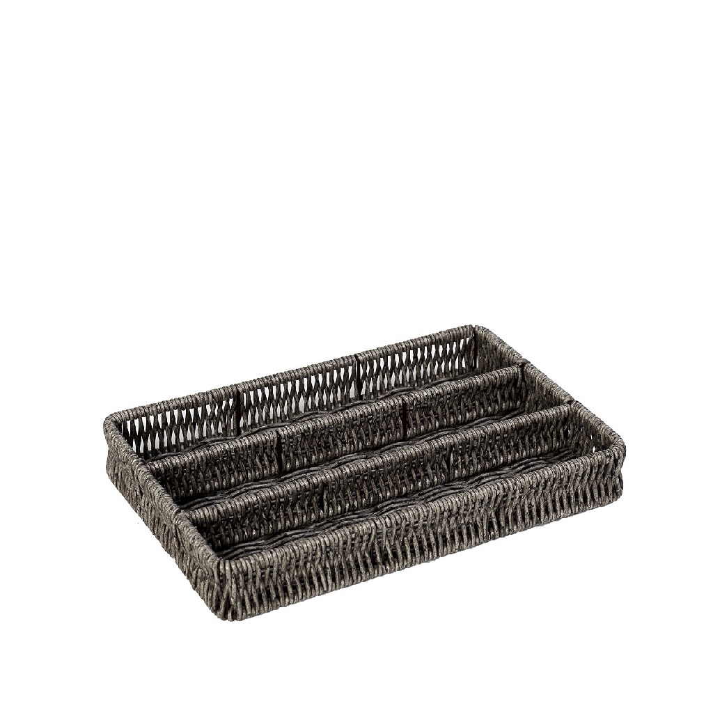 ESPIEL - ΣΗΜΑΝΤΙΚΟ: Σε περίπτωση διαφοράς τιμής από το κατάστημα ισχύει παντα και μόνο η τιμή του καταστήματος Καλάθι Σερβιρίσματος Με Διαχωριστικά Ψάθινο Γκρι ESPIEL