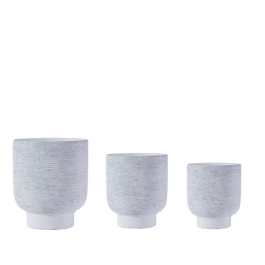 Γλάστρες - Ζαρντινιέρες 24home - ΣΗΜΑΝΤΙΚΟ: Σε περίπτωση διαφοράς τιμής από το κατάστημα ισχύει παντα και μόνο η τιμή του καταστήματος Κασπώ Σετ 3τμχ Κεραμικό Λευκό ESPIEL 28x31εκ.-23x26εκ.-