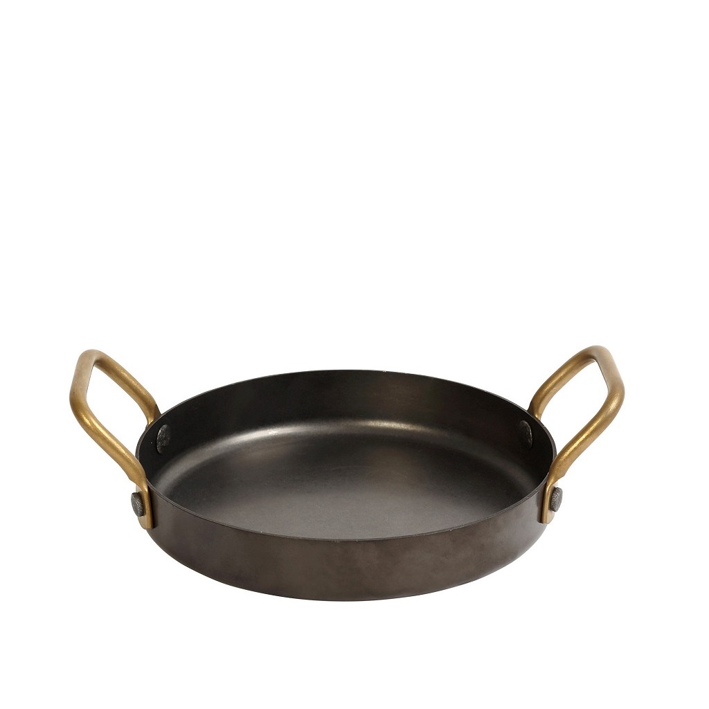 Σκεύος Σερβιρίσματος-Σαγανάκι Ανοξείδωτο 18/10 Με Λαβές Snow Black ESPIEL 21x16x3εκ./500ml FEV406 (Υλικό: Ανοξείδωτο, Χρώμα: Μαύρο) - ESPIEL - FEV406