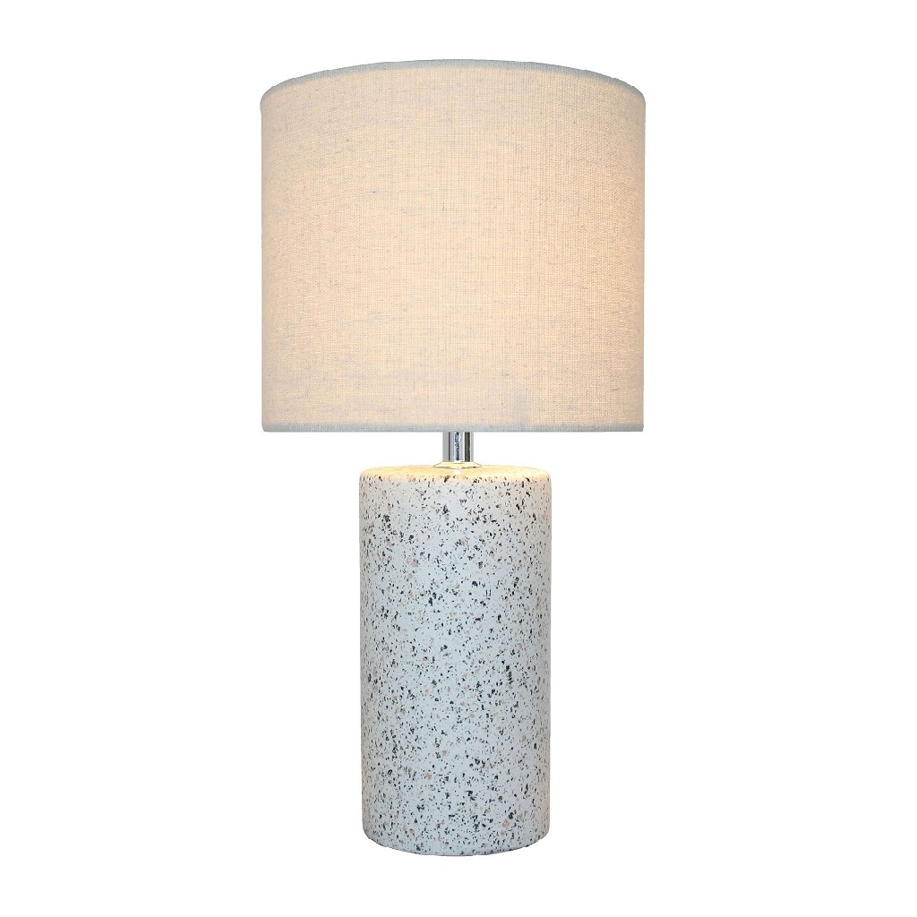 Φωτιστικό Επιτραπέζιο Κεραμικό Λευκό-Μαύρο-Γκρι ESPIEL 18x18x34,5εκ. HAP404 (Υλικό: Κεραμικό, Χρώμα: Λευκό) - ESPIEL - HAP404