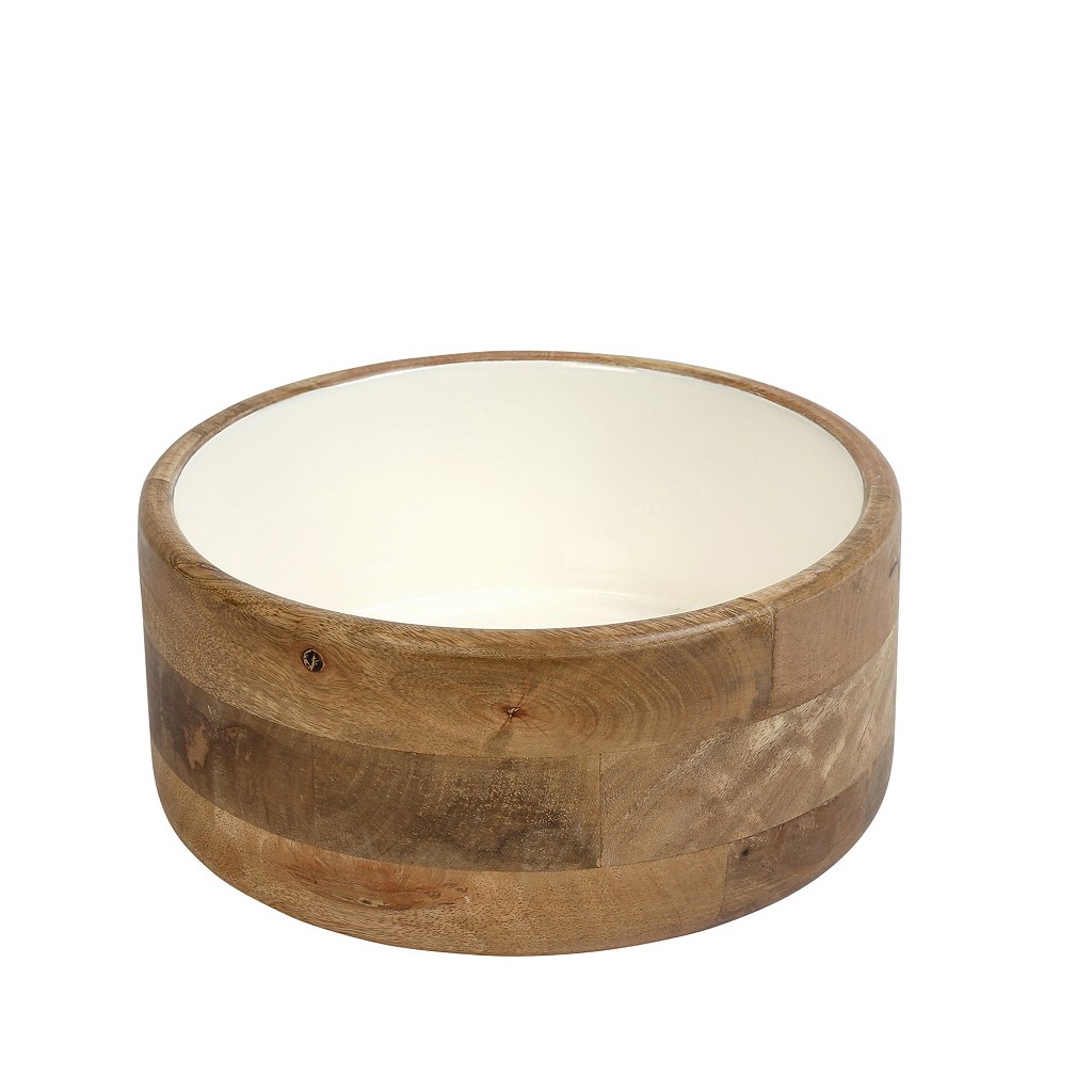 Σαλατιέρα Ξύλινη Μάνγκο Με Λευκή Επιφάνεια ESPIEL 24,5x11εκ. AKB111 (Υλικό: Ξύλο, Χρώμα: Λευκό) - ESPIEL - AKB111