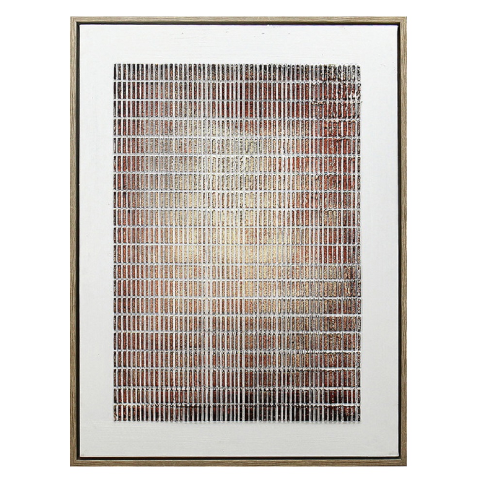 Πίνακας Χειροποίητος Καμβάς Mdf-Ps Plastic Λευκός-Καφέ 