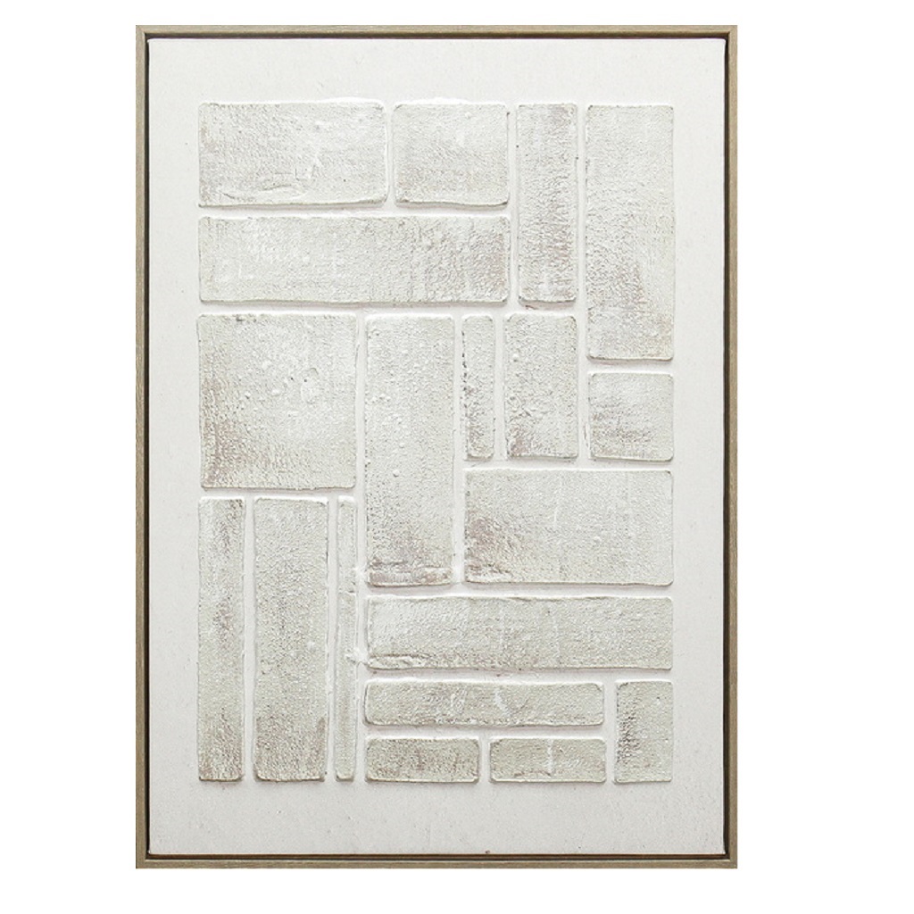 Πίνακας Χειροποίητος Καμβάς Mdf-Ps Plastic Λευκός ESPIEL 50x3x70εκ. FAL328 (Υλικό: Πλαστικό, Ύφασμα: Καμβάς, Χρώμα: Λευκό) - ESPIEL - FAL328