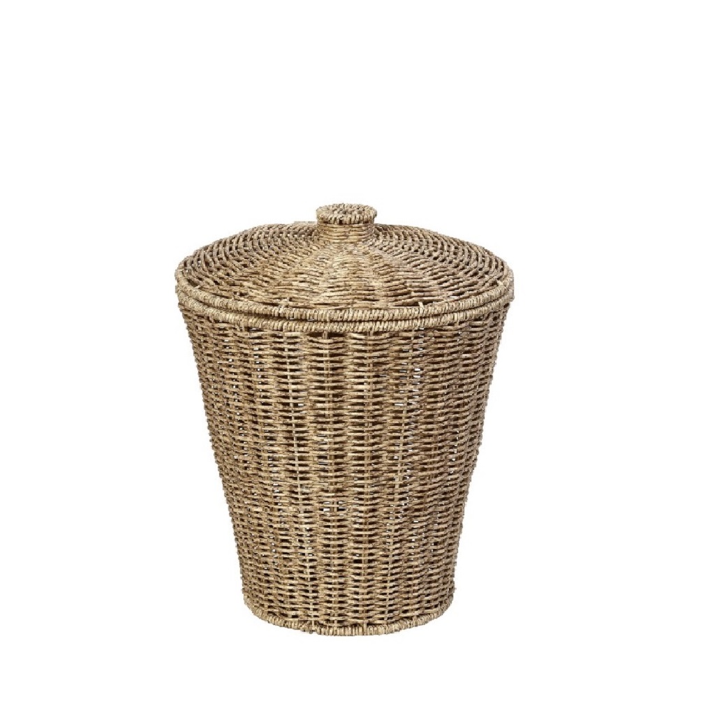 Διακοσμητικά Επιτραπέζια 24home - ΣΗΜΑΝΤΙΚΟ: Σε περίπτωση διαφοράς τιμής από το κατάστημα ισχύει παντα και μόνο η τιμή του καταστήματος Καλάθι Με Καπάκι Ψάθινο Μπεζ ESPIEL 20x20x24εκ. KOD138