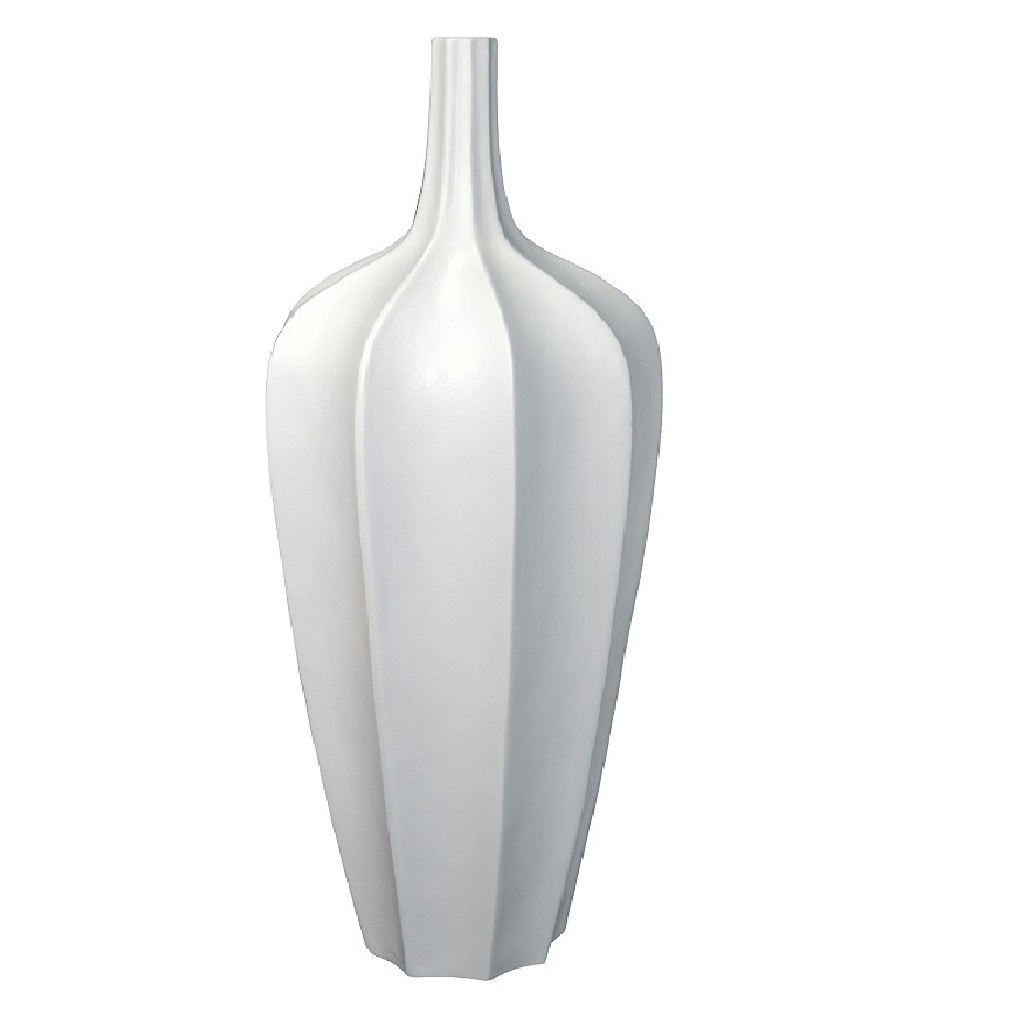 Διακοσμητικά Επιτραπέζια 24home - ΣΗΜΑΝΤΙΚΟ: Σε περίπτωση διαφοράς τιμής από το κατάστημα ισχύει παντα και μόνο η τιμή του καταστήματος Επιδαπέδιο Βάζο Fiberclay Λευκό ESPIEL 38x124εκ. LOF106