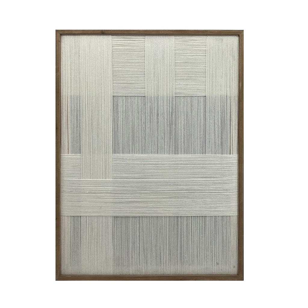 Πίνακας Με Ξύλινη Κορνίζα Και Νήμα Μπεζ-Γκρι ESPIEL 60x