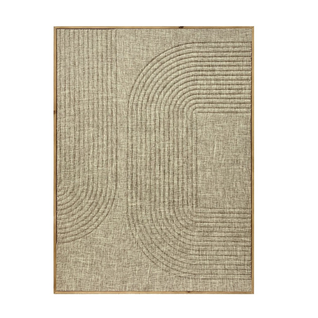 ESPIEL - ΣΗΜΑΝΤΙΚΟ: Σε περίπτωση διαφοράς τιμής από το κατάστημα ισχύει παντα και μόνο η τιμή του καταστήματος Πίνακας Με Ξύλινη Κορνίζα Και 3D Ύφασμα Μπεζ ESPIEL 60x