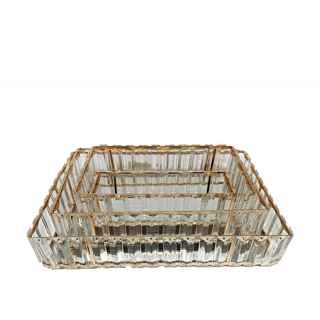 ESPIEL - ΣΗΜΑΝΤΙΚΟ: Σε περίπτωση διαφοράς τιμής από το κατάστημα ισχύει παντα και μόνο η τιμή του καταστήματος Δίσκος Σετ 3τμχ Μεταλλικός-Γυάλινος Με Καθρέπτη Χρυσός