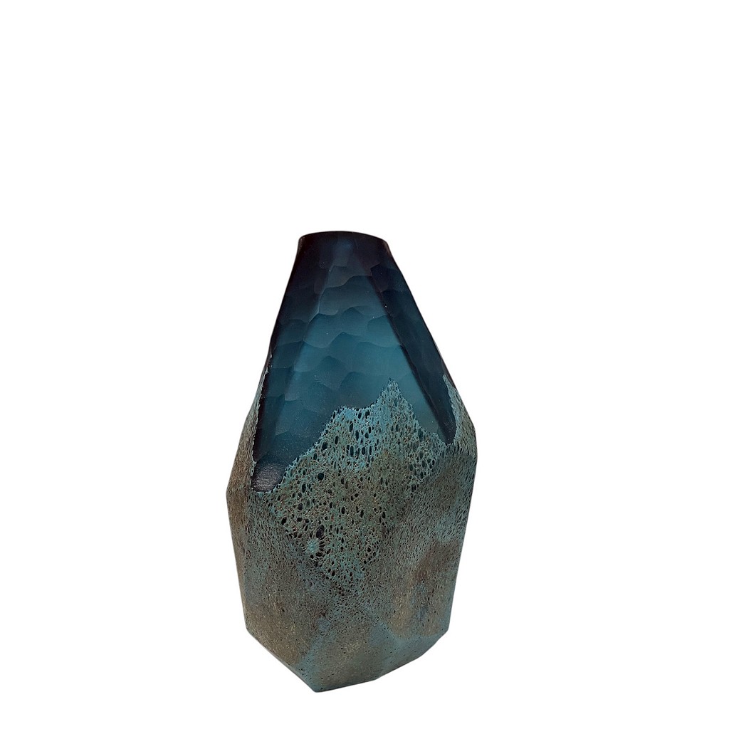 Βάζο Γυάλινο Μπλε ESPIEL 15x22εκ. DWQA1001 (Υλικό: Γυαλ