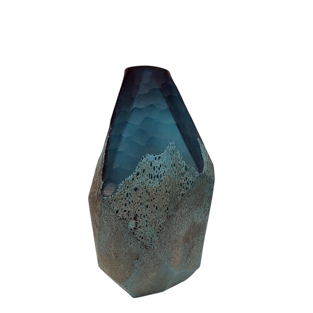 Βάζο Γυάλινο Μπλε ESPIEL 16x28εκ. DWQA1002 (Υλικό: Γυαλί, Χρώμα: Μπλε) - ESPIEL - DWQA1002