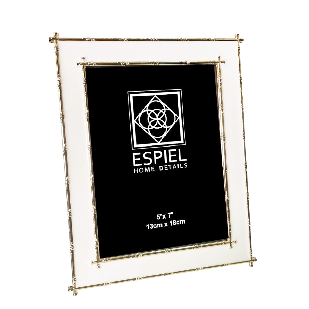 Κορνίζες 24home - ΣΗΜΑΝΤΙΚΟ: Σε περίπτωση διαφοράς τιμής από το κατάστημα ισχύει παντα και μόνο η τιμή του καταστήματος Κορνίζα Μεταλλική Χρυσή-Λευκή ESPIEL 20x25εκ. FAM762 (Υ