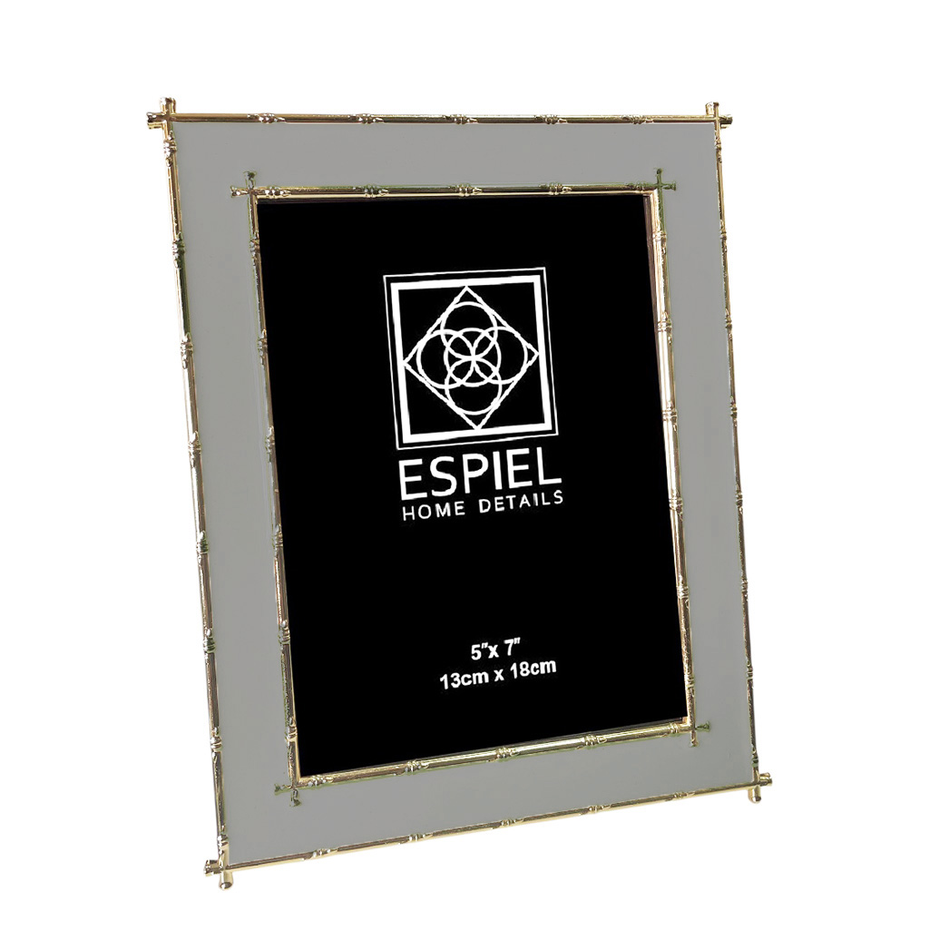 ESPIEL - ΣΗΜΑΝΤΙΚΟ: Σε περίπτωση διαφοράς τιμής από το κατάστημα ισχύει παντα και μόνο η τιμή του καταστήματος Κορνίζα Μεταλλική Χρυσή-Γκρι ESPIEL 20x25εκ. FAM764 (Υλ