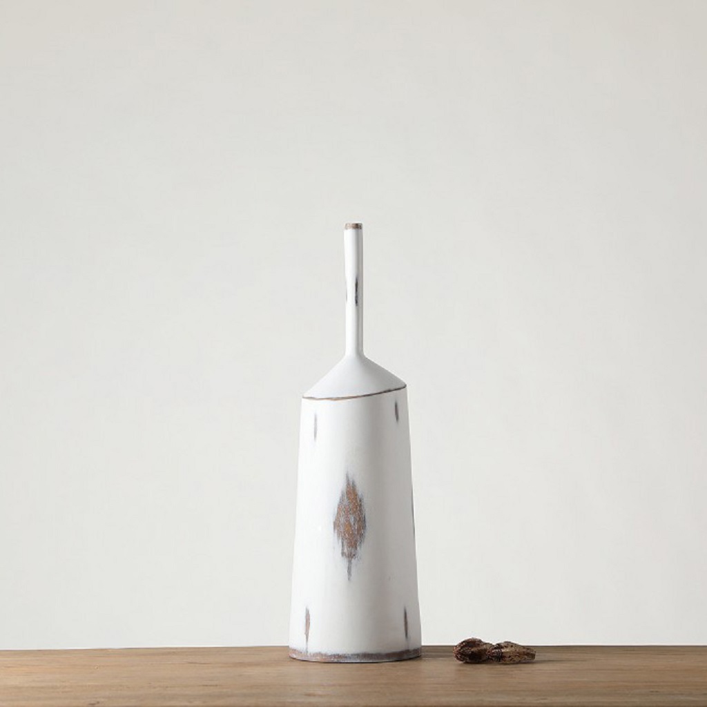 ESPIEL - ΣΗΜΑΝΤΙΚΟ: Σε περίπτωση διαφοράς τιμής από το κατάστημα ισχύει παντα και μόνο η τιμή του καταστήματος Βάζο Ανάγλυφο Polyresin Λευκό ESPIEL 19,5x64,5εκ. FIK36