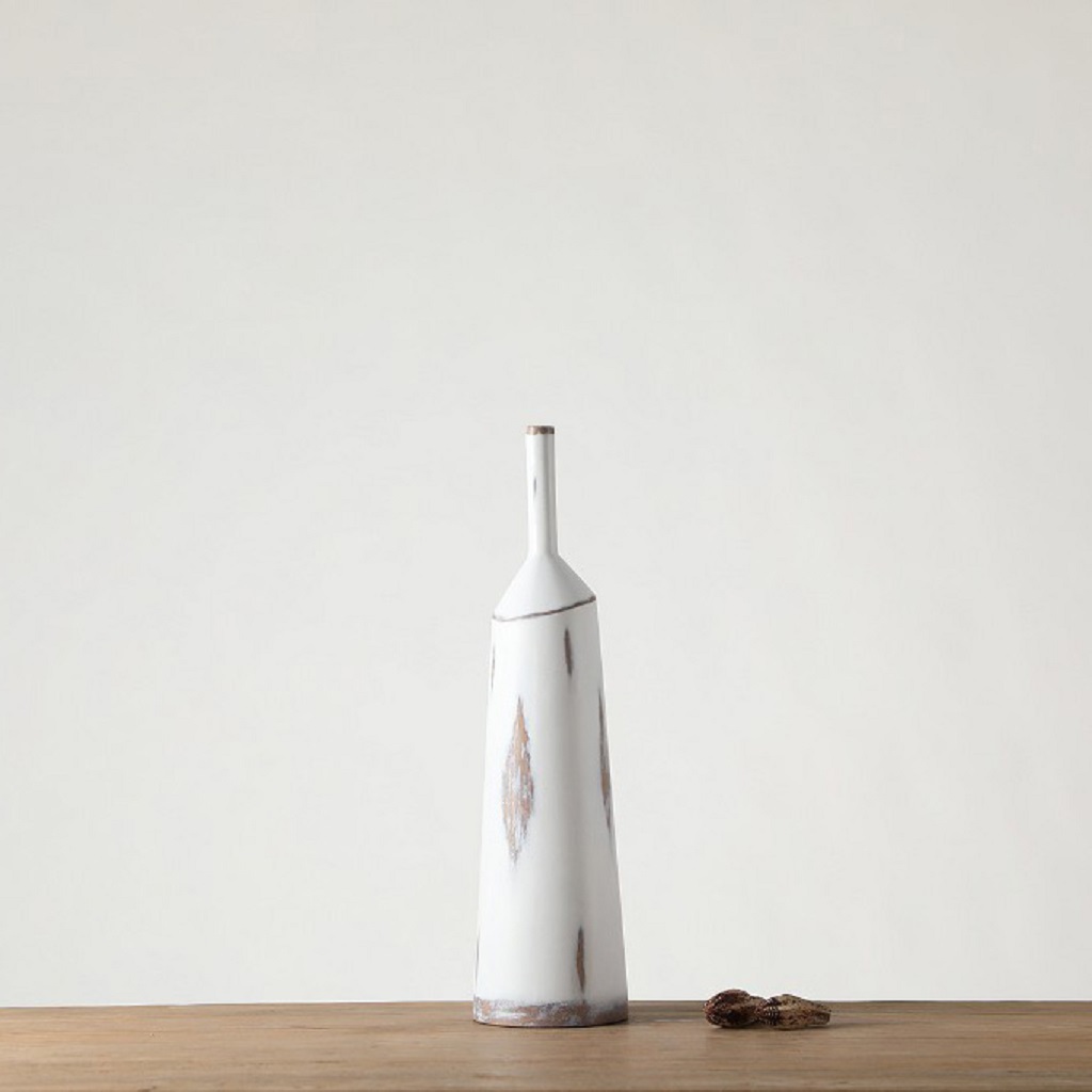 Διακοσμητικά Επιτραπέζια 24home - ΣΗΜΑΝΤΙΚΟ: Σε περίπτωση διαφοράς τιμής από το κατάστημα ισχύει παντα και μόνο η τιμή του καταστήματος Βάζο Ανάγλυφο Polyresin Λευκό ESPIEL 15x57εκ. FIK370 (Υ