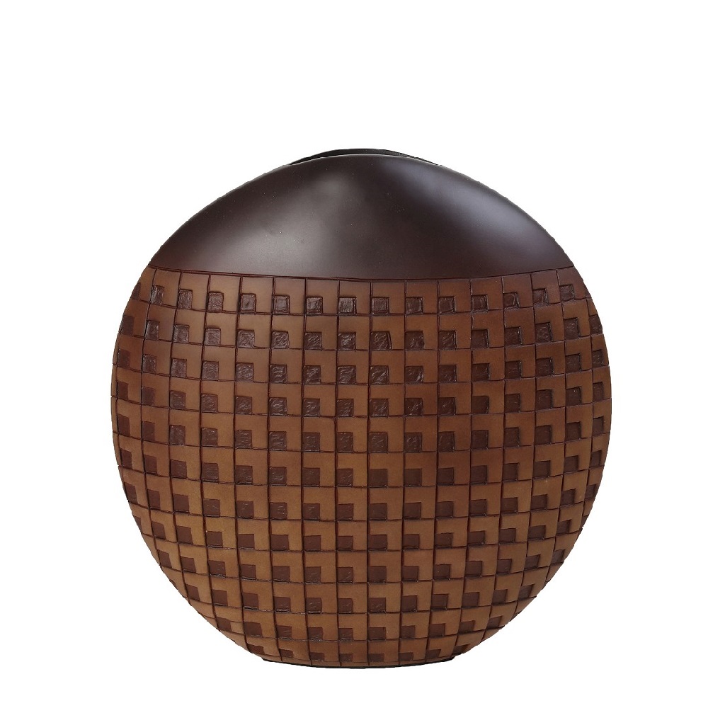 Βάζο Ανάγλυφο Polyresin Καφέ ESPIEL 33,5x11x35εκ. FIK37