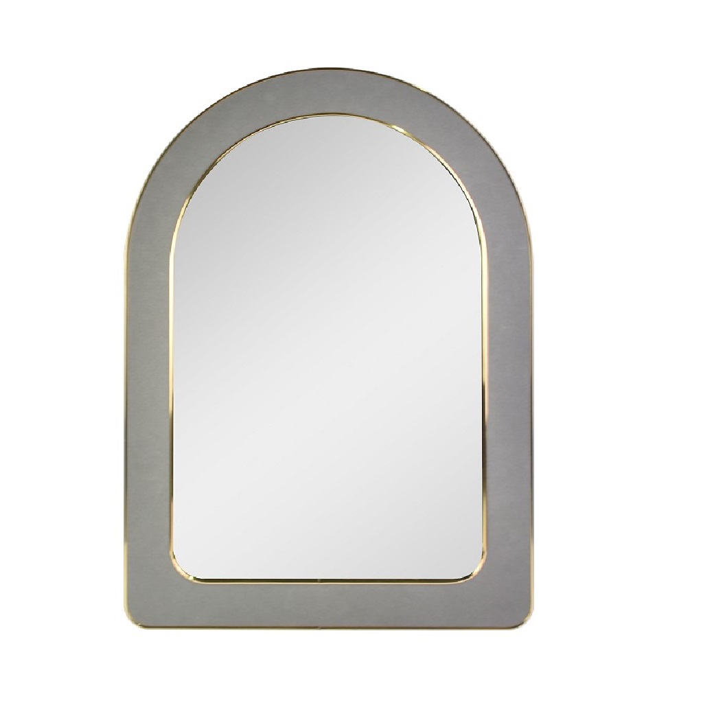 Καθρέπτης Τοίχου Βελούδινος Γκρι-Χρυσός 70x50εκ. ESPIEL ECO605 (Ύφασμα: Βελούδο, Χρώμα: Γκρι) - ESPIEL - ECO605