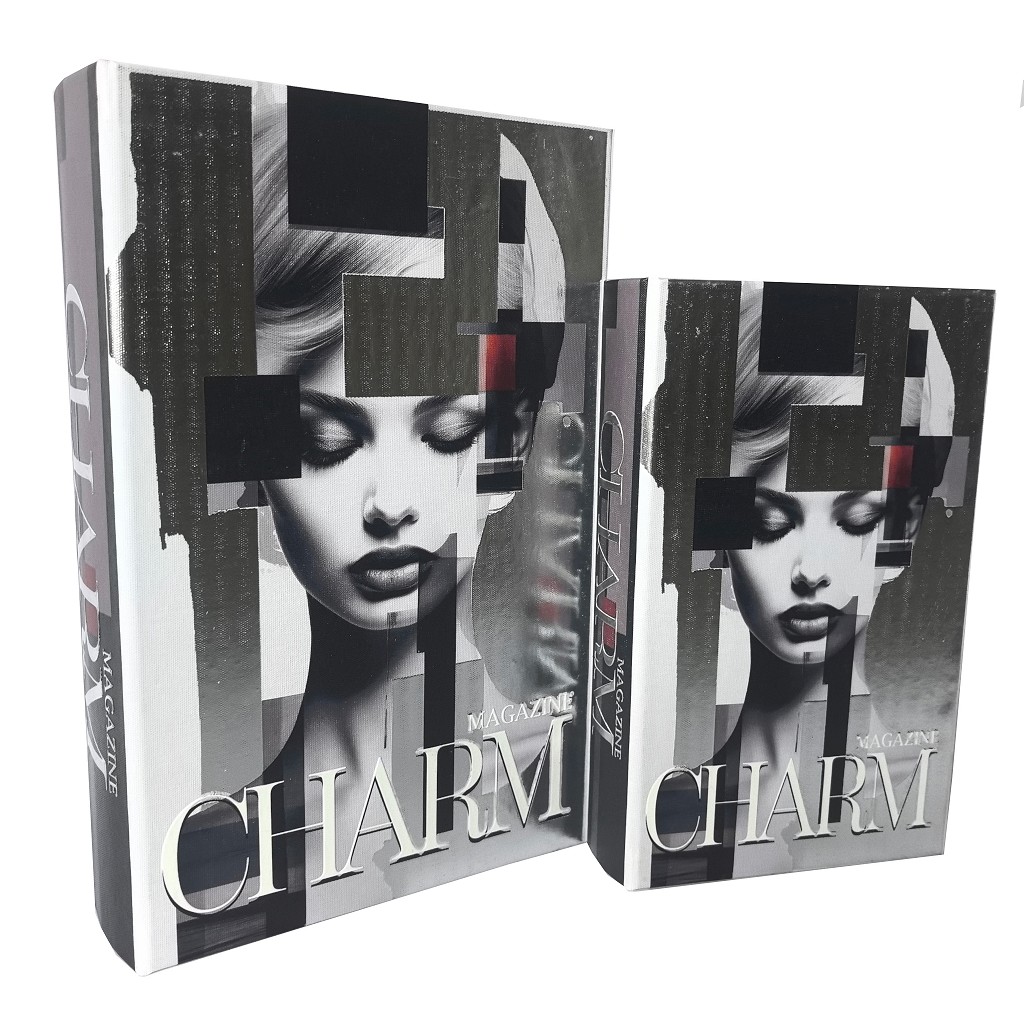 ESPIEL - ΣΗΜΑΝΤΙΚΟ: Σε περίπτωση διαφοράς τιμής από το κατάστημα ισχύει παντα και μόνο η τιμή του καταστήματος Διακοσμητικό Κουτί Βιβλίο Σετ 2τμχ Ξύλινο Λευκό-Μαύρο E