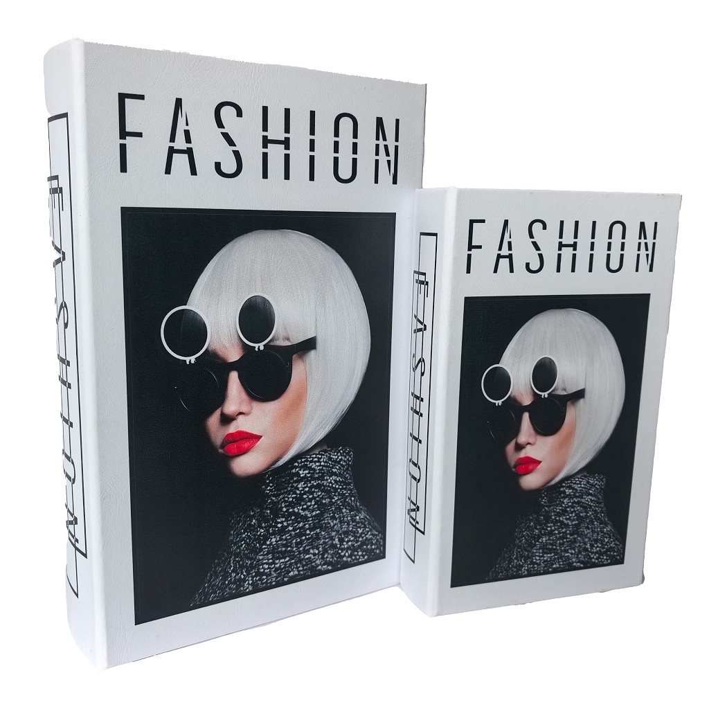 ESPIEL - ΣΗΜΑΝΤΙΚΟ: Σε περίπτωση διαφοράς τιμής από το κατάστημα ισχύει παντα και μόνο η τιμή του καταστήματος Διακοσμητικό Κουτί Βιβλίο Σετ 2τμχ Ξύλινο Λευκό-Μαύρο E