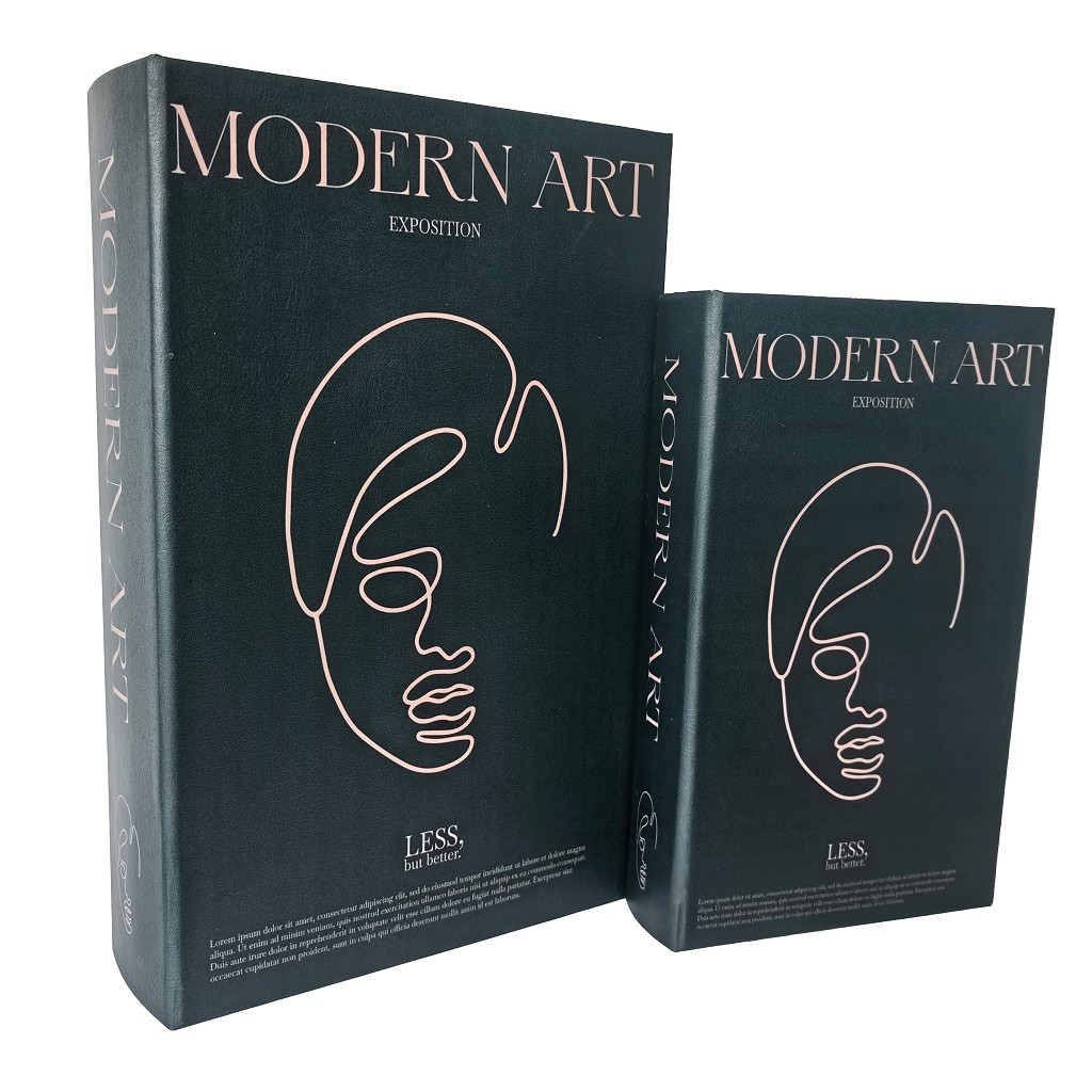 Διακοσμητικό Κουτί Βιβλίο Σετ 2τμχ Ξύλινο Μαύρο ESPIEL 