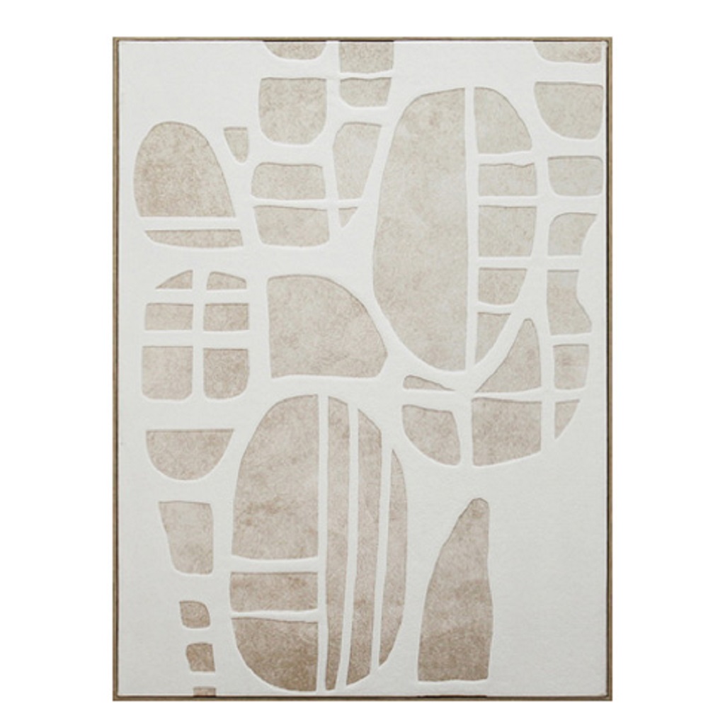 Πίνακες 24home - ΣΗΜΑΝΤΙΚΟ: Σε περίπτωση διαφοράς τιμής από το κατάστημα ισχύει παντα και μόνο η τιμή του καταστήματος Πίνακας Χειροποίητος Σε Καμβά Mdf-Ps Plastic Μπεζ-Λευκό