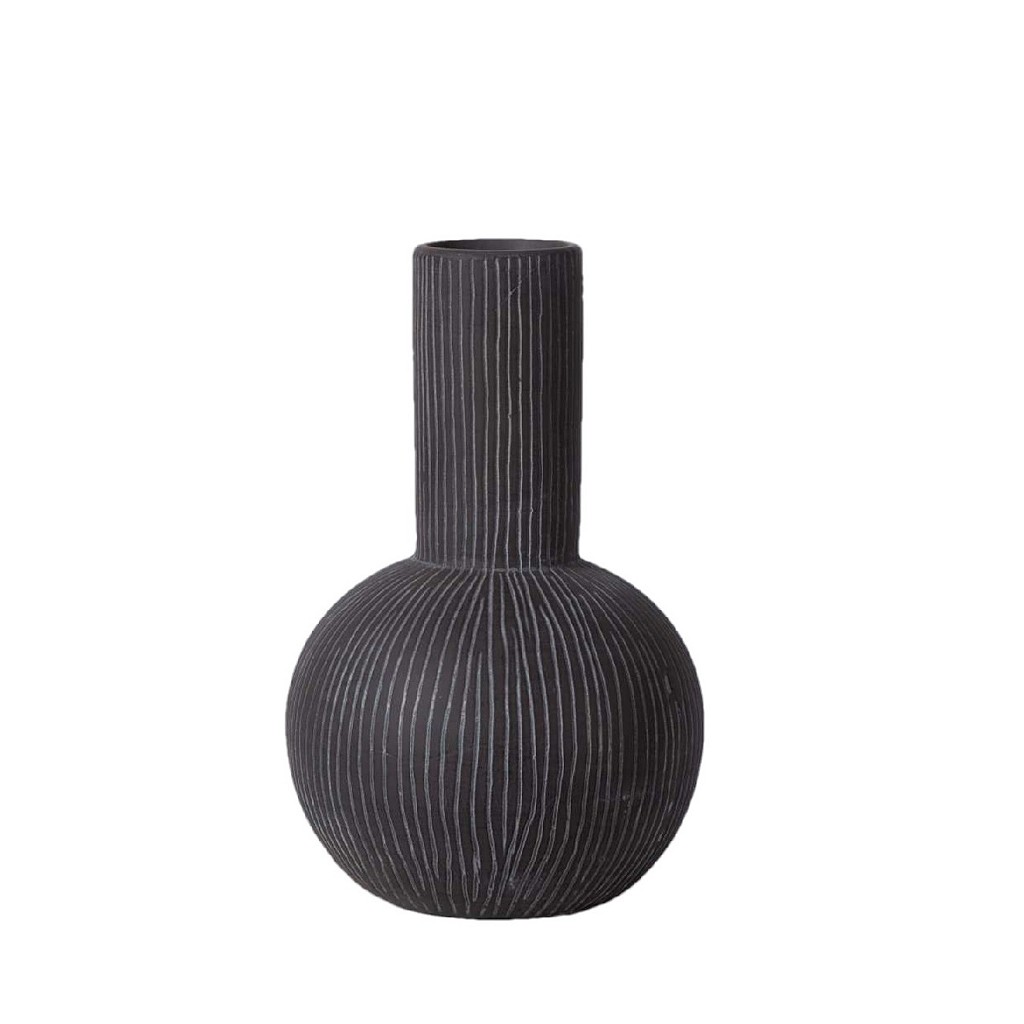 Διακοσμητικά Επιτραπέζια 24home - ΣΗΜΑΝΤΙΚΟ: Σε περίπτωση διαφοράς τιμής από το κατάστημα ισχύει παντα και μόνο η τιμή του καταστήματος Βάζο Κεραμικό Μαύρο ESPIEL 15,8x15,8x25,5εκ. TOF202 (Υλ