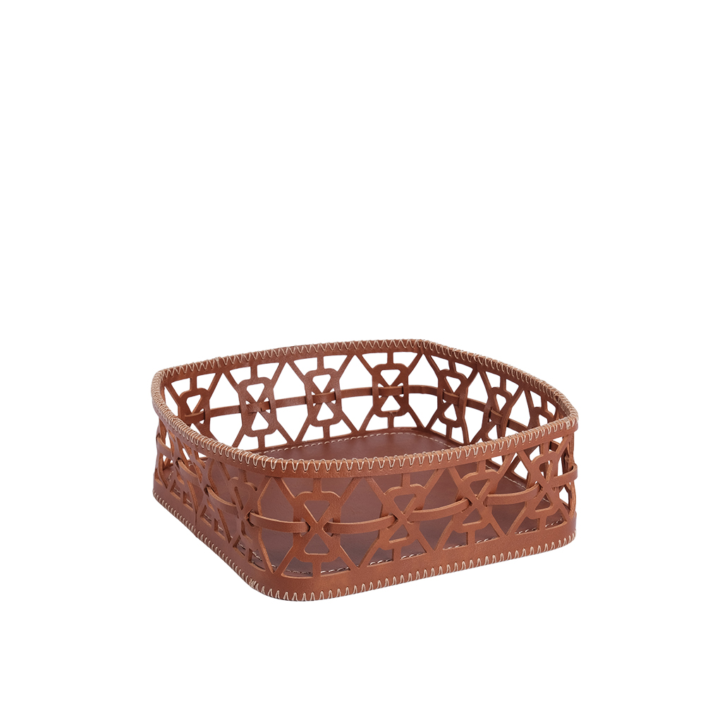 Καλάθι Συνθετικό Καφέ 18x18x7εκ. ESPIEL FER110 (Χρώμα: Καφέ, Υλικό: Δερματίνη) - ESPIEL - FER110