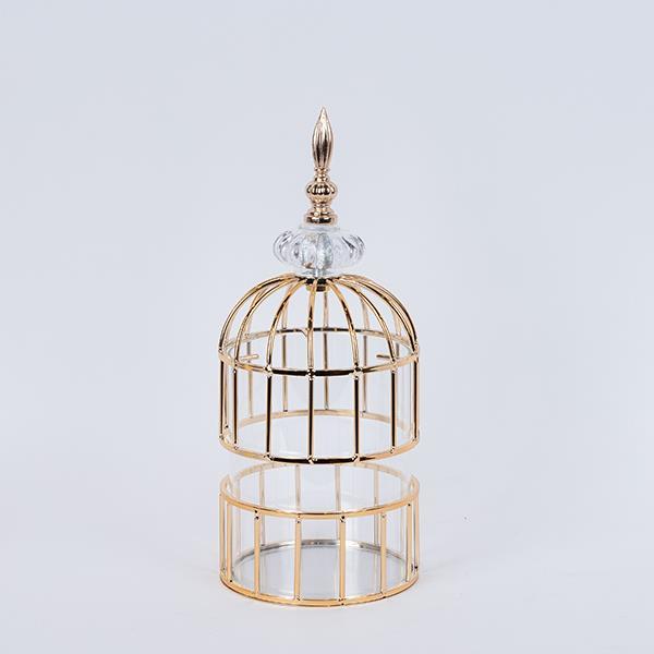 Φανάρι Κλουβί Μεταλλικό Χρυσό 13x32εκ. ESTHETI 752-1003