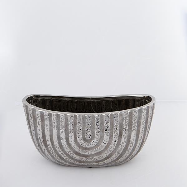 Κασπώ Κεραμικό Καφέ-Ασημί 28x12x14,5εκ. ESTHETI 752-180