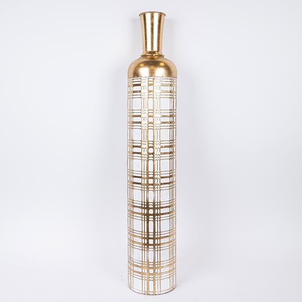 ESTHETI Επιδαπέδιο Βάζο Μεταλλικό Χρυσό-Λευκό 15,7x86,3εκ. ESTHETI 752-22050 (Υλικό: Μεταλλικό, Χρώμα: Λευκό) - ESTHETI - 752-22050